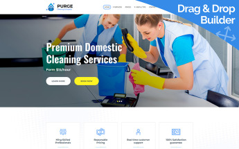 Plantilla Moto CMS 3 "Purge - Cleaning Company" #86631