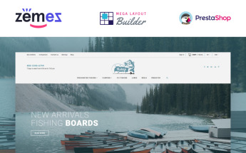 PrestaShop Theme namens "Fiship - Fishing Store Template" #86744