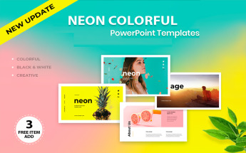 "Neon Colorful" modèle PowerPoint #87087