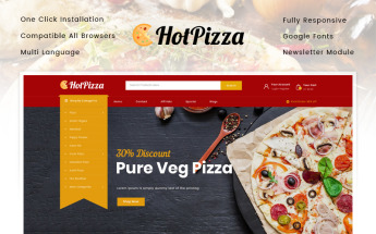 Responsywny szablon OpenCart Hot Pizza Store #87132