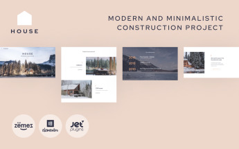 Template WordPress Responsive #87190 "House - Modern And Minimalistic Construction Project Website"
