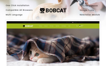 OpenCart Vorlage namens "Bobcat - Pets & Animals Store" #87339