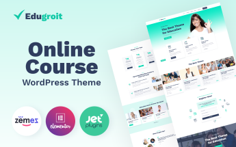 WordPress Theme namens "Edugroit - Online Course Website Template" #87334