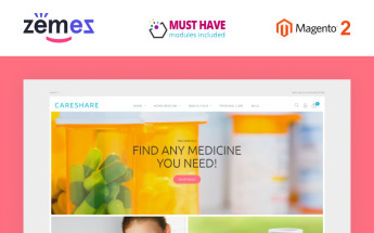 Responsivt CareShare - Medicine Online Website Magento-tema #87511