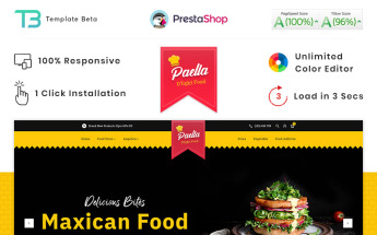 Tema De PrestaShop "Paella Delight Food And Restaurant" #87910