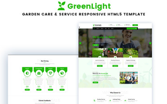 Tema di Landing Page Responsive #88200 "GreenLight - Garden Care & Service"