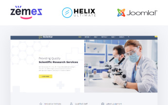 "Scientar - Science Lab Multipage" - адаптивний Joomla шаблон №88910
