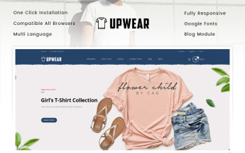 "Upwear - TShirts Store" thème PrestaShop adaptatif #89654