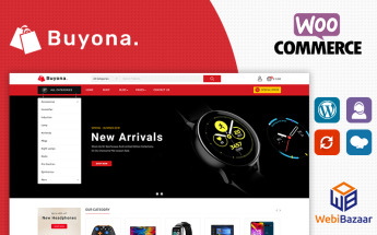 "Buyona Electronic" Bootstrap WooCommerce Thema №90158