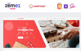 HappyDay - Christmas Themed Event Landing Page Template