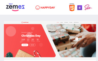 Responsywny szablon Landing Page HappyDay - Christmas Themed Event #90115