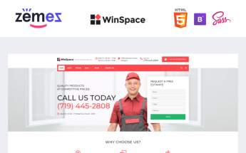 Reszponzív WinSpace - Windows Installation Company Weboldal sablon 91762