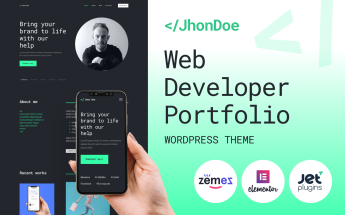 Reszponzív Jhon Doe - Contemporary Web Developer WordPress sablon 92284