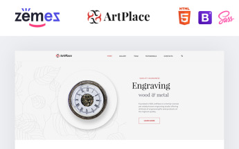 Landing Page Template namens "ArtPlace - Engraving Studio" #92488