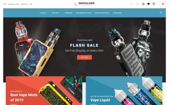 Responsywny szablon PrestaShop Smoulder - E-cigarette Website Design #92990