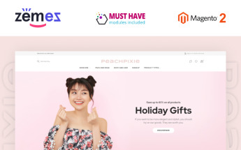 Responsive PeachPixie - Korean Cosmetics Website Design Magento #93035