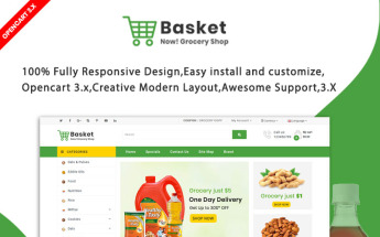 Template OpenCart #93424 "Basket Grocery"