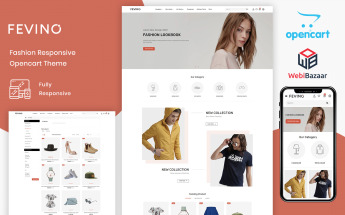 "Fevino - Multipurpose Fashion Responsive Store" - адаптивний OpenCart шаблон №93939