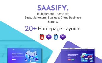 Website Vorlage namens "Saasify - HTML5 Multipurpose Responsive" #94051