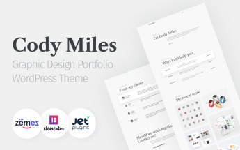 WordPress Theme namens "Codi Miles - Graphic Design Portfolio Websites to Grow Your Business" #94970