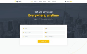 Reszponzív UpDrive - Online Taxi Service Weboldal sablon 95022
