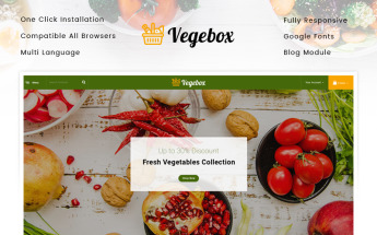 Responsywny szablon PrestaShop Vegebox - Vegetables Store #95163