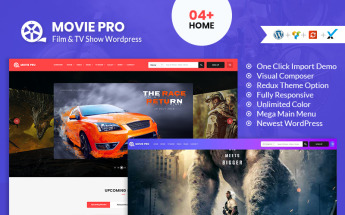 Responsywny motyw WordPress Movie Pro Film, Video and TV Show #95294