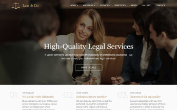 Drupal Vorlage namens "Law & Co - Responsive" #95850