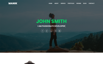 Manik Personal Portfolio Landing Page Template