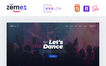 Reszponzív Avalon - Night Club Responsive Weboldal sablon 95940