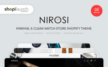 Modello Shopify #96290 "Nirosi - Minimal & Clean Watch Store"