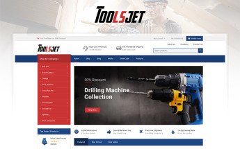 "Toolsjet - Hardware Store" Responsive WooCommerce Thema №96293
