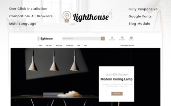 Responsywny szablon PrestaShop LightHouse - Lighting Store #97207