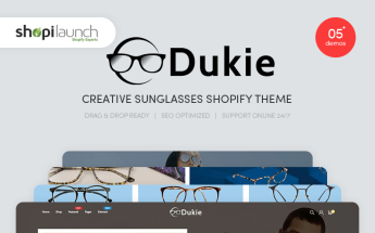 Dukie - Creative Sunglasses Responsive Shopify Theme Shopify Theme
