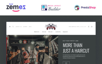 "Gentleman - Barbershop eCommerce Template" Responsive PrestaShop Thema №97860