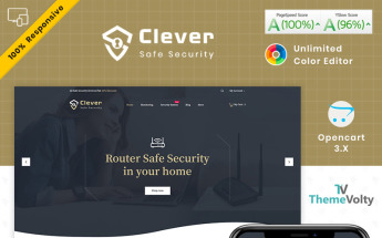 OpenCart Vorlage namens "Clever Security Store" #98484