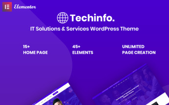 Responsywny motyw WordPress Techinfo - IT Solutions & Services Responsive #98477