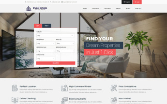 WordPress Theme namens "Dunk Dynamic Real Estate" #98795