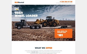 "BLDRental - Equipment Rental" - адаптивний Шаблон цільової сторінки №99334