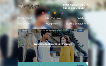 "Greater Love Church - HTML Church" modèle web adaptatif #99611