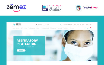 Reszponzív COVID - Medical Supplies eCommerce Template PrestaShop sablon 99604