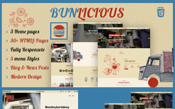 Bunlicious | Food truck & Restaurant HTML 5 Website Template