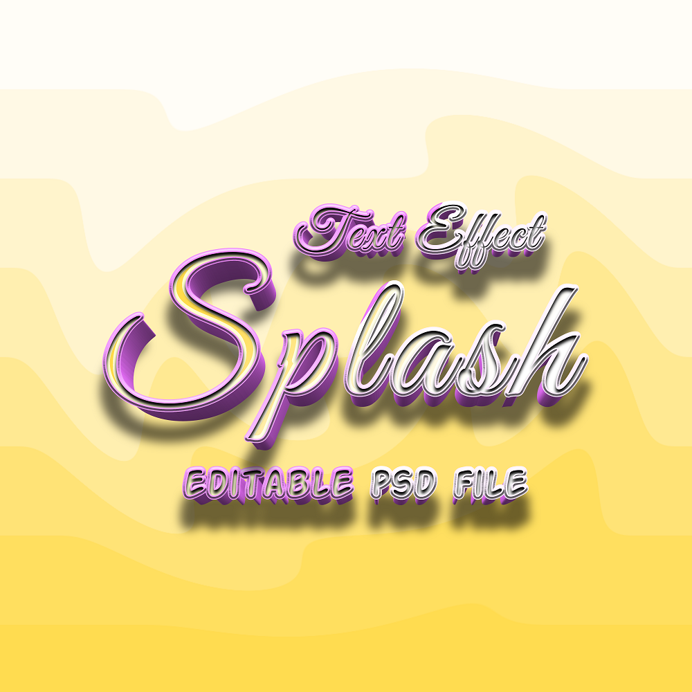 4k Splash Text Effect PSD Design