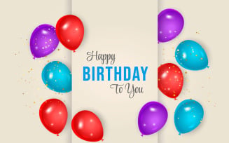 Birthday balloons banner design Happy birthday greeting text ideas