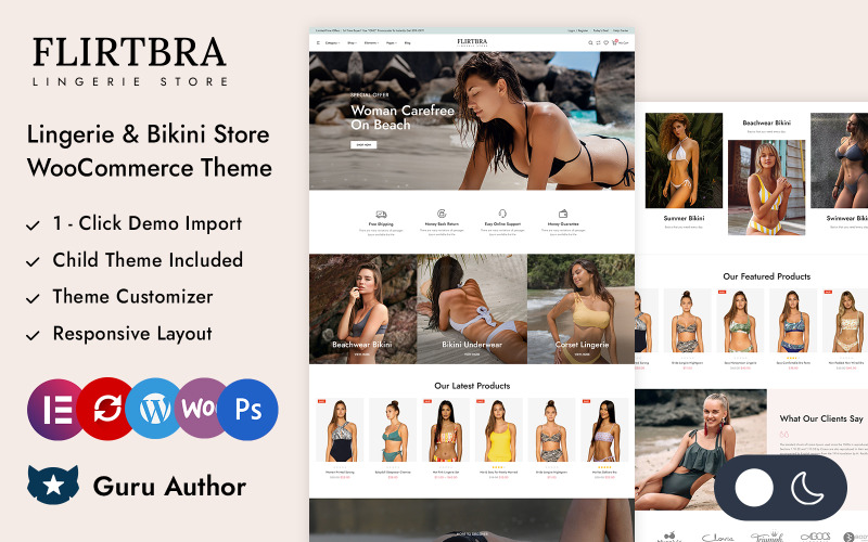 Flirtbra - Beachwear Bikini and Lingerie Store Elementor WooCommerce Responsive Theme WooCommerce Theme