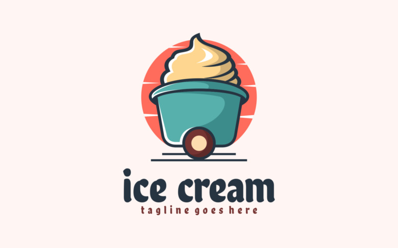 Ice Cream Simple Mascot Logo 1 Logo Template