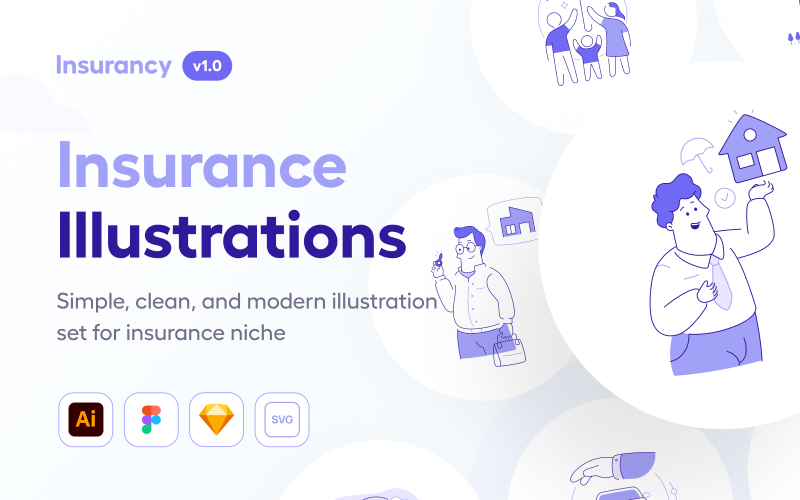 Insurancy - Insurance Types and Stuff Illustration Set