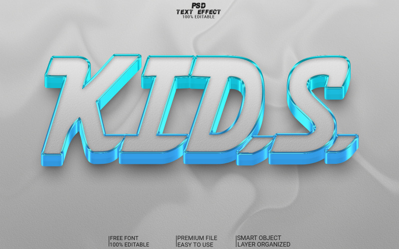 Kids 3D Text Effect Editable Cartoon And Comic Text Style Illustration