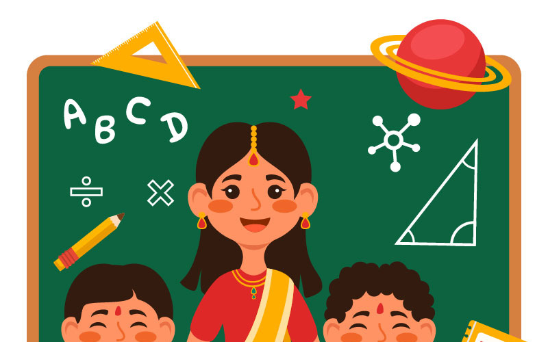 10 Teacher Day in India Illustration