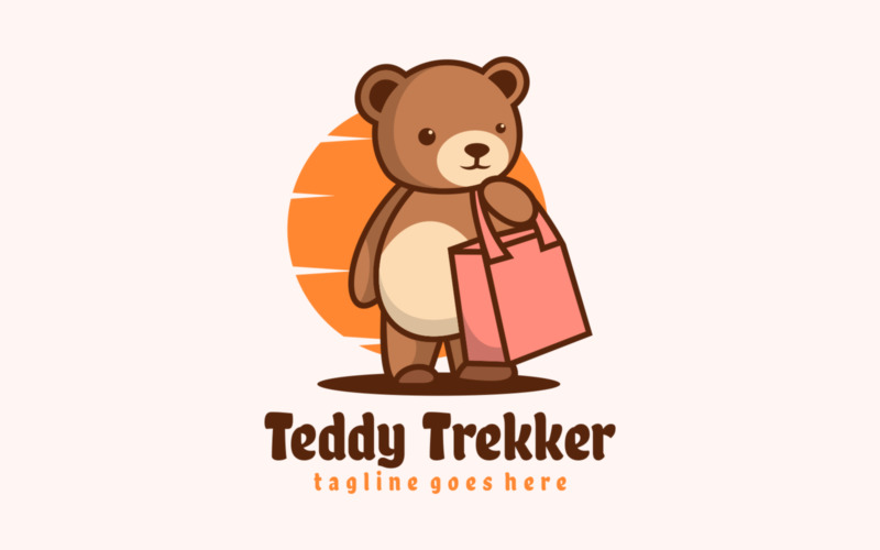 Teddy Trekker Mascot Cartoon Logo Logo Template